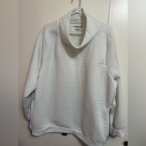 White Quilted Pullover Sweater